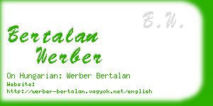 bertalan werber business card